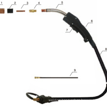 international standard 3m 4m 5m TW 300 gas cooled Co2 mig welding torch with good quality and price